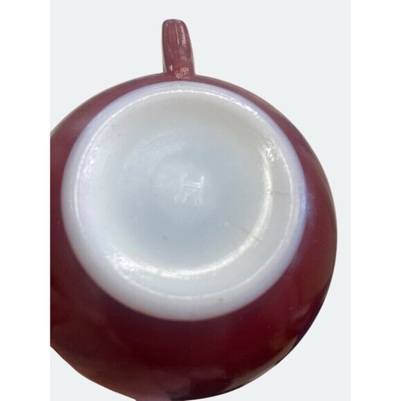 Vintage Hazel Atlas Red Ceramic Coffee Teacup Handle - Picture 3 of 3